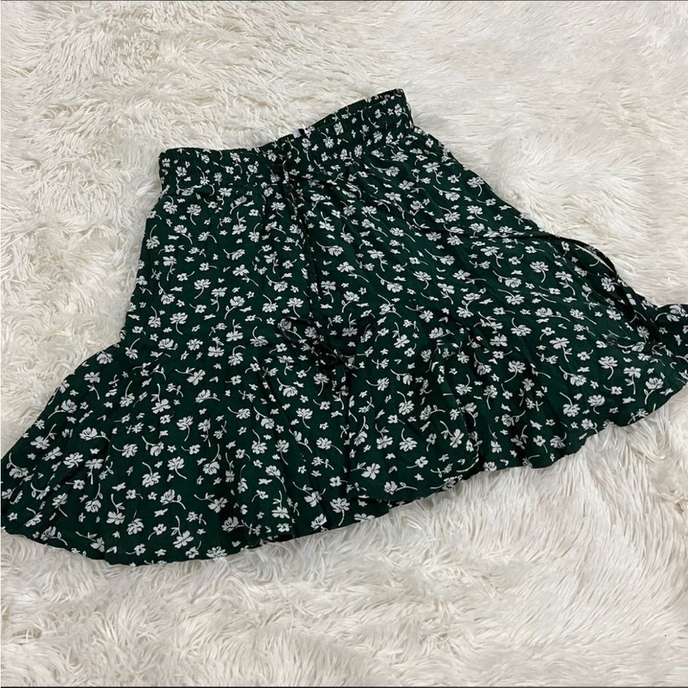 Princess Polly‎ green floral skirt 0